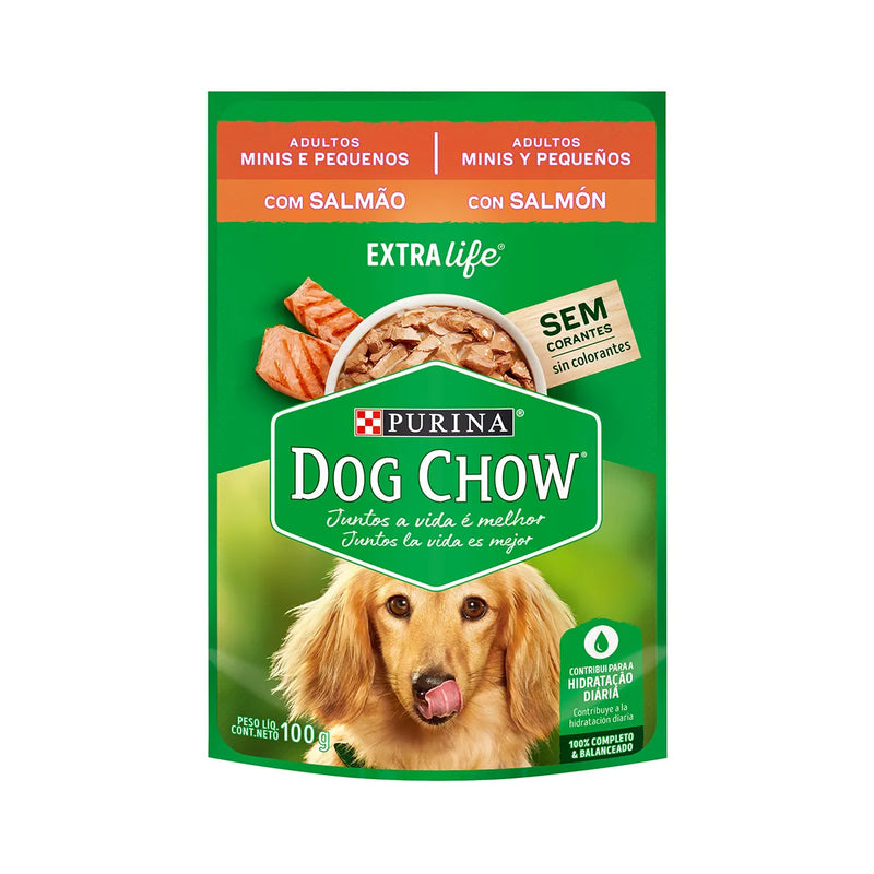 Dog Chow Salmon Adultos Minis y Pequeños x15 sobres 100 g