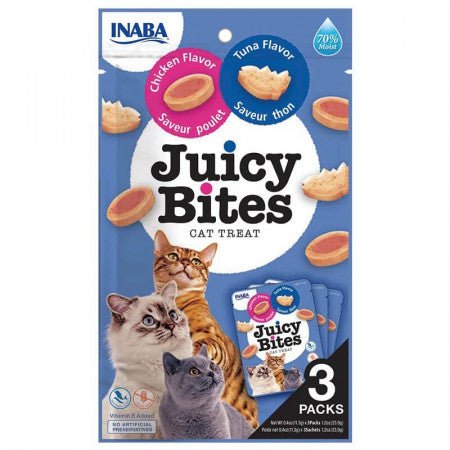 Inaba Juicy Bites Atún y Pollo (paquete conteniendo 3 sobres)