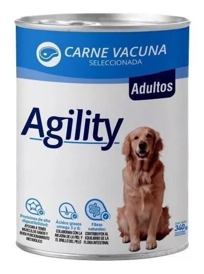 Comida Húmeda Agility Lata Perro Adulto Carne Vacuno 340 g