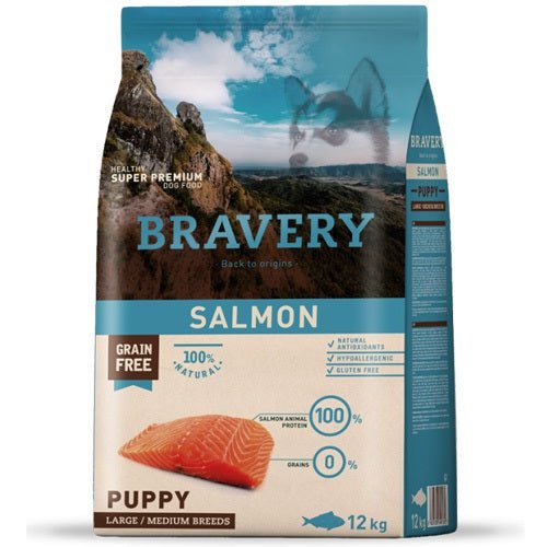 BRAVERY Salmón Puppy Large/Medium 12 Kg