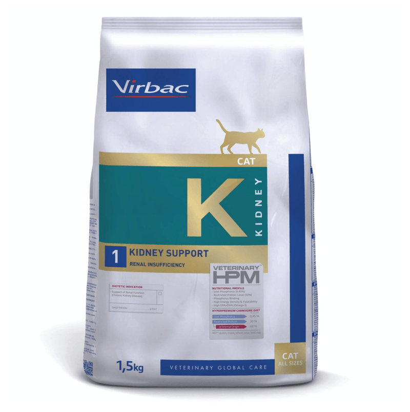 Virbac Veterinary HPM Kidney - K1 Kidney support para gatos 1.5 Kg