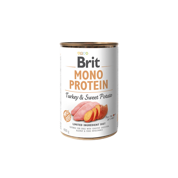 Comida húmeda Brit Mono Protein Turkey & Sweet Potato 400g
